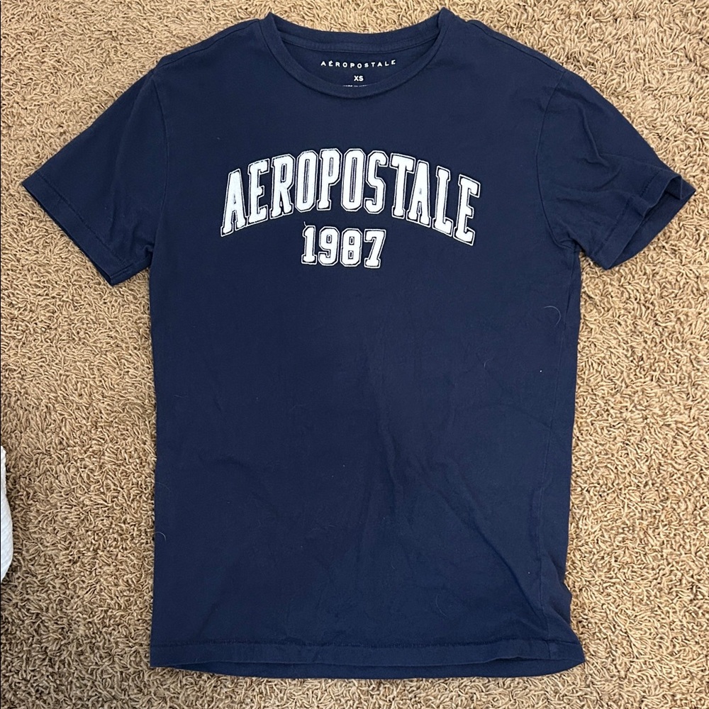 Aeropostale Men's Dark Blue Graphic Tee